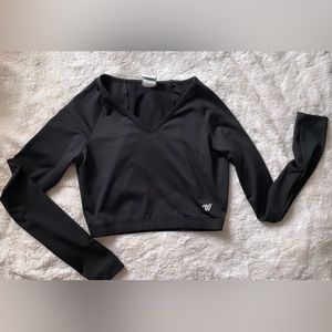 Black varsity sports long sleeve